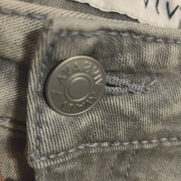 Ava & Viv | Women's Black Acid Washed Distressed Skinny Jeans (Size 14W) - Picture 7 of 15